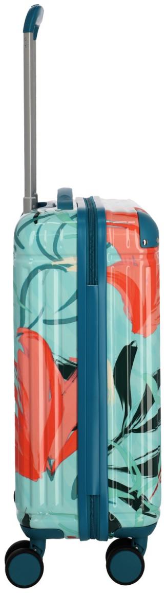 Bordkoffer mit Blumenprint türkis rosa 4w Trolley S 55cm Travelite Cruise
