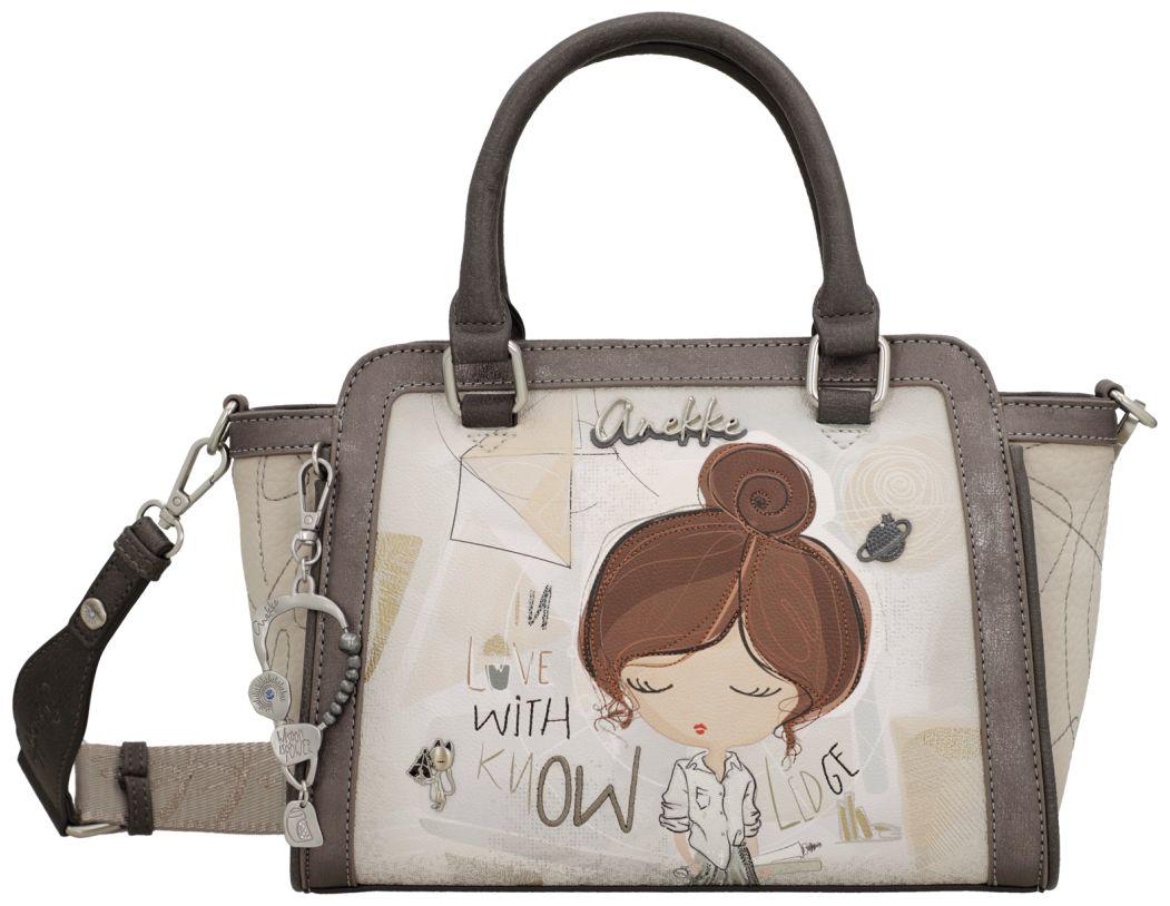 Bowlingtasche beige Anekke bestickt Sophia schimmernd Alexandria