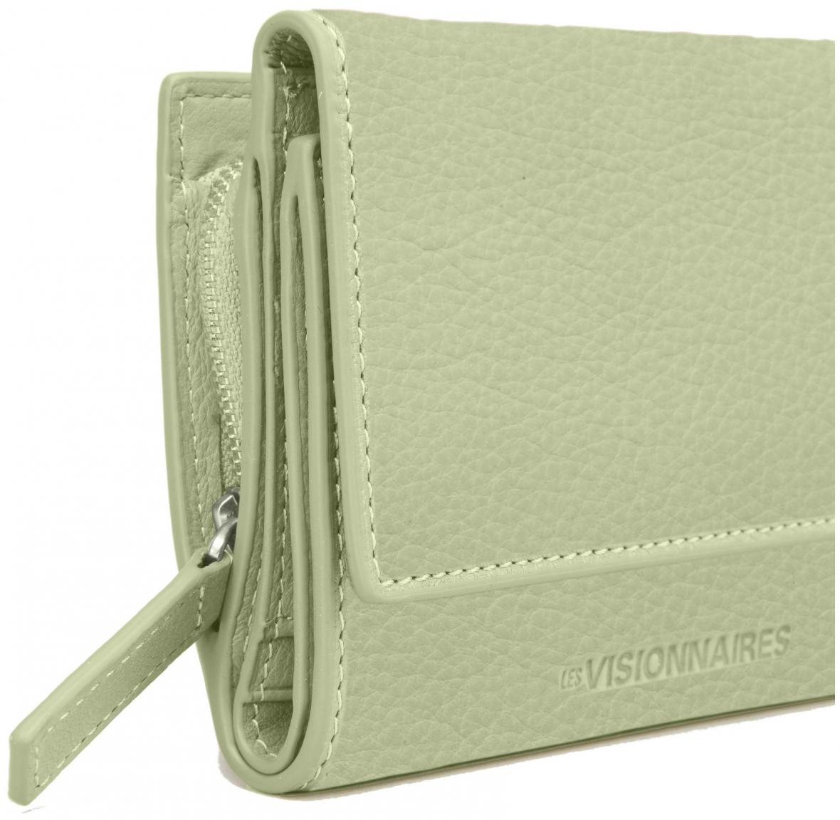 Brieftasche hellgrün Les Visionnaires Lisa Soft Grainy Matcha