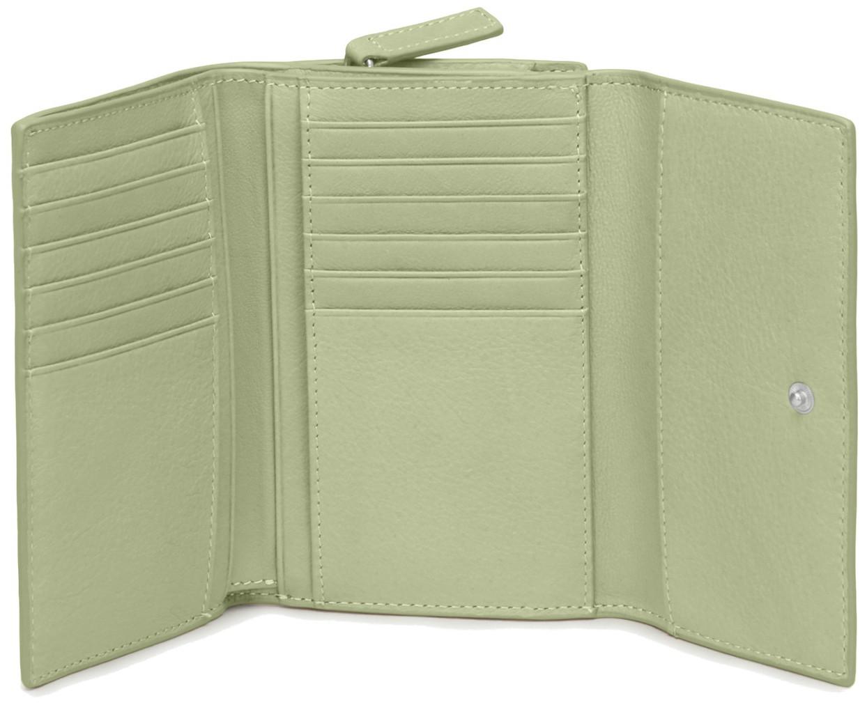 Brieftasche hellgrün Les Visionnaires Lisa Soft Grainy Matcha