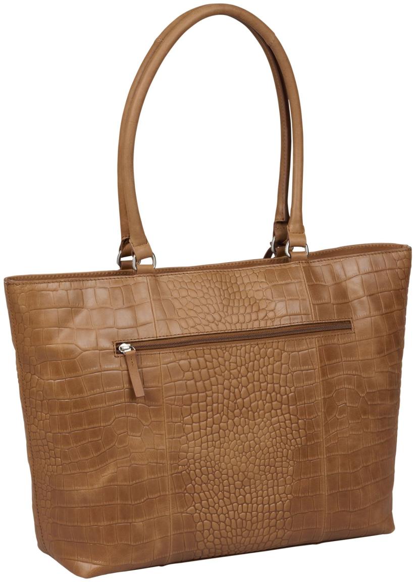 Burkely Cool Colbie Businesstasche Damen Leder Croco Cognac