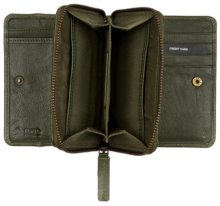 Burkely Lederbörse Natural Norah Grass Green
