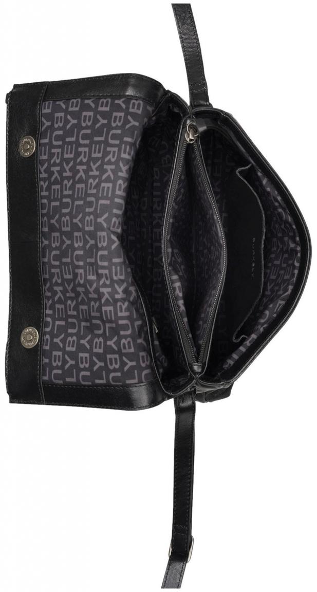 Burkely Schultertasche Leder Creased Crystal Black