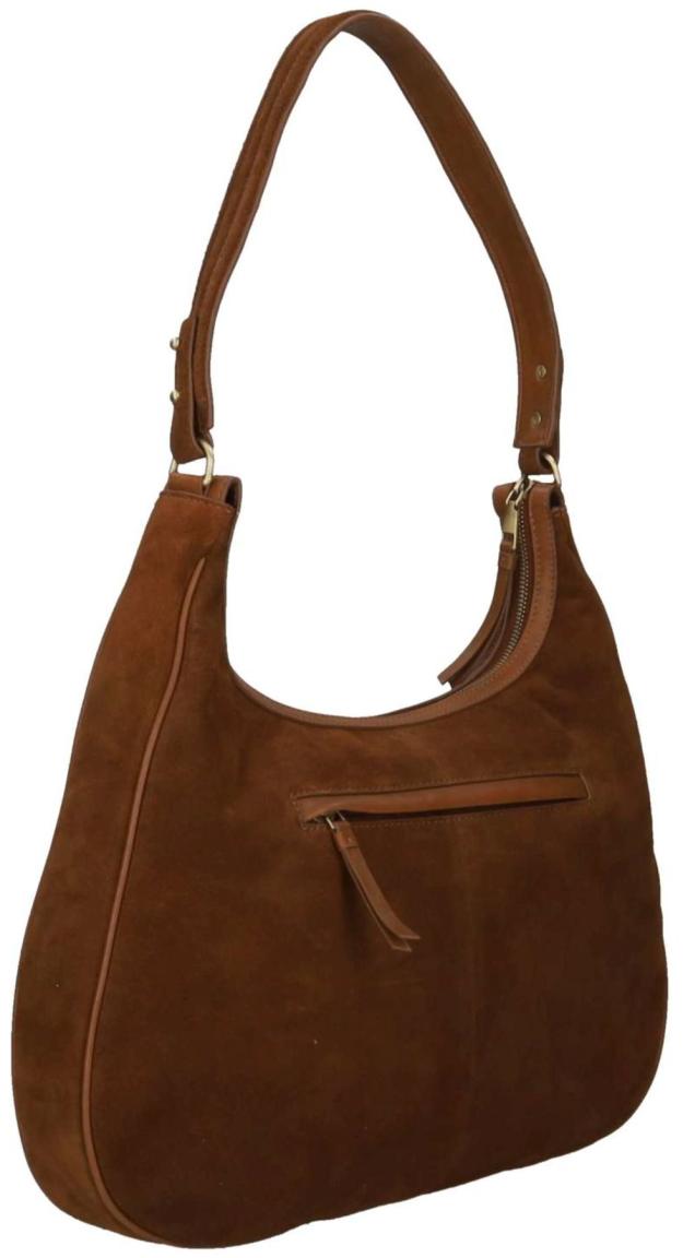 Burkely Sierra Hobo Ledertasche Velours Cognac - Braun