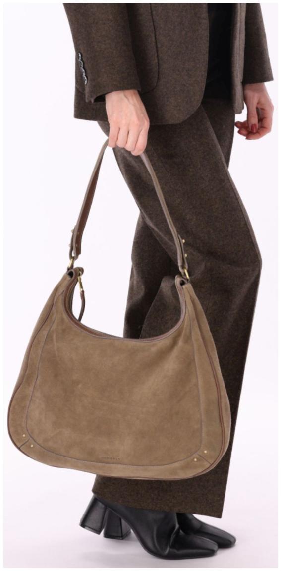 Burkely Sierra Hobo Ledertasche Velours Taupe