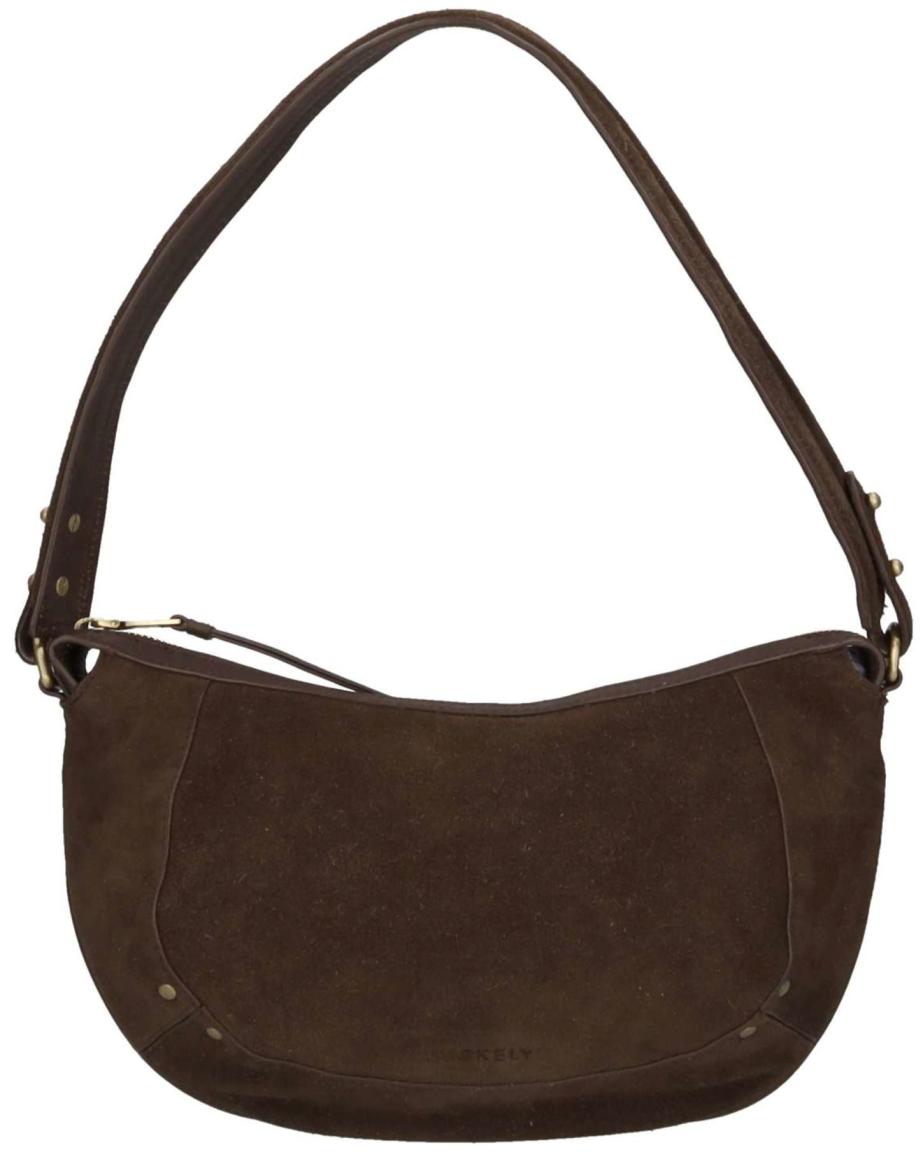 Burkely Sierra Schultertasche Leder Velours Dunkelbraun