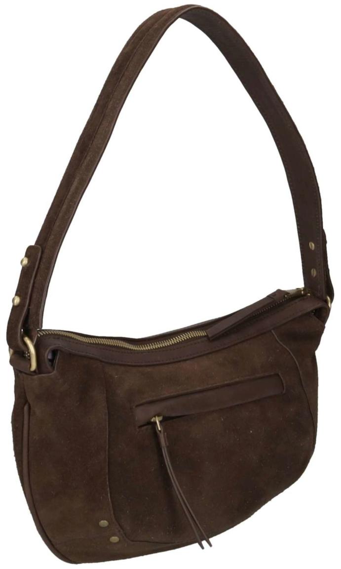 Burkely Sierra Schultertasche Leder Velours Dunkelbraun