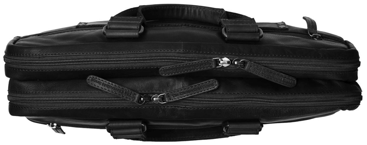 Businesstasche schwarz The Chesterfield Brand Seth Black gewachstes Leder