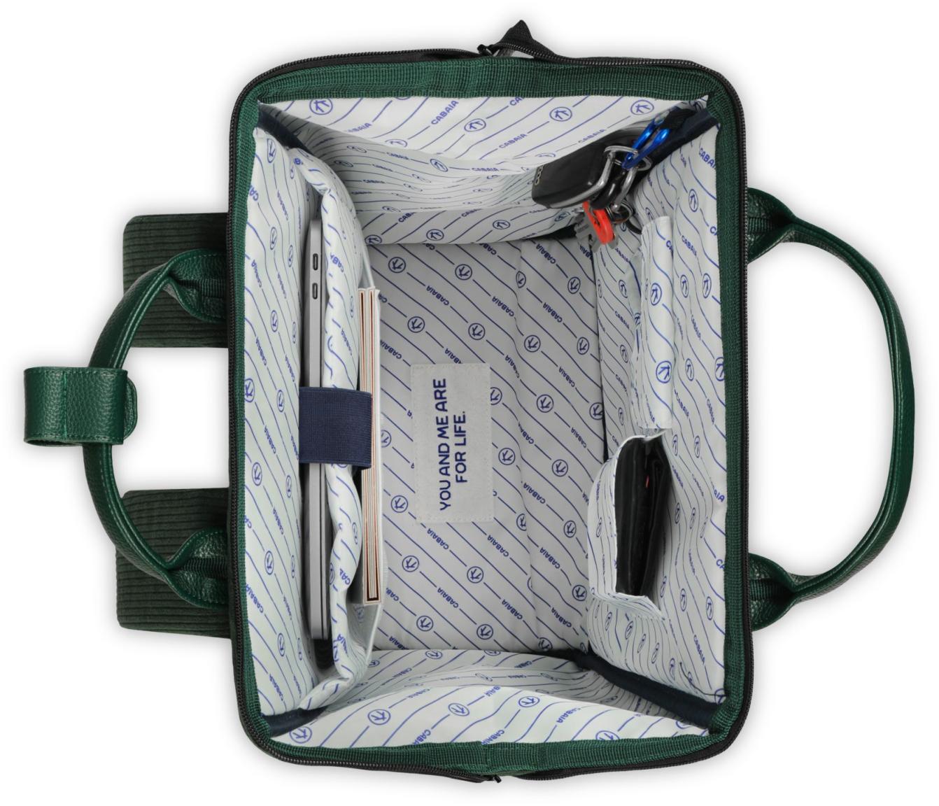 Cabaia Adventurer Large Rucksack Bremen Cord Dark Green - Grün