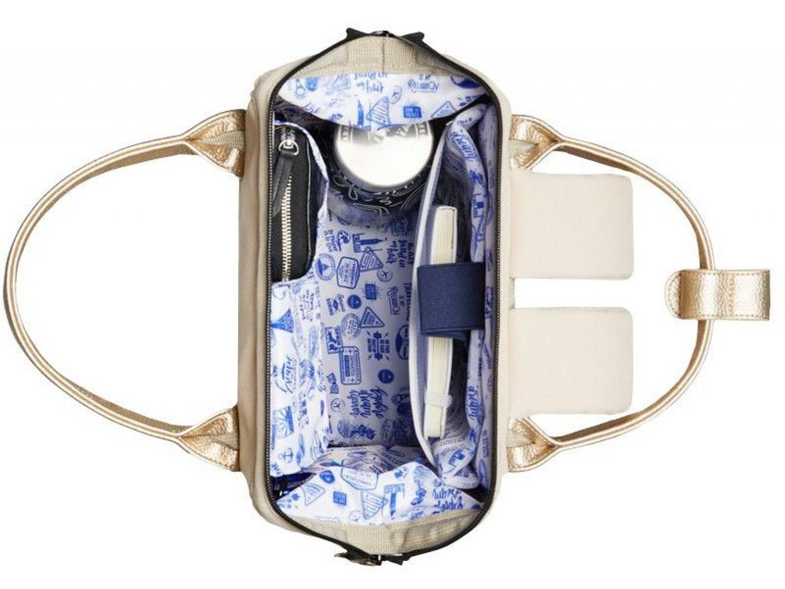 Cabaia Alger Rucksack Small Beige Metallic Feminin