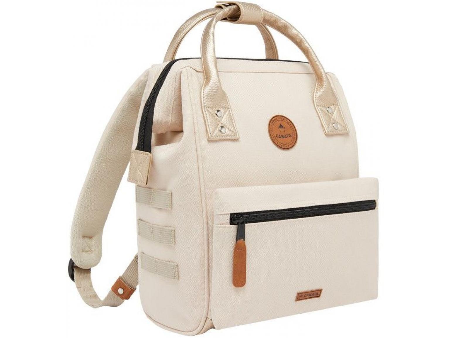 Cabaia Alger Rucksack Small Beige Metallic Feminin