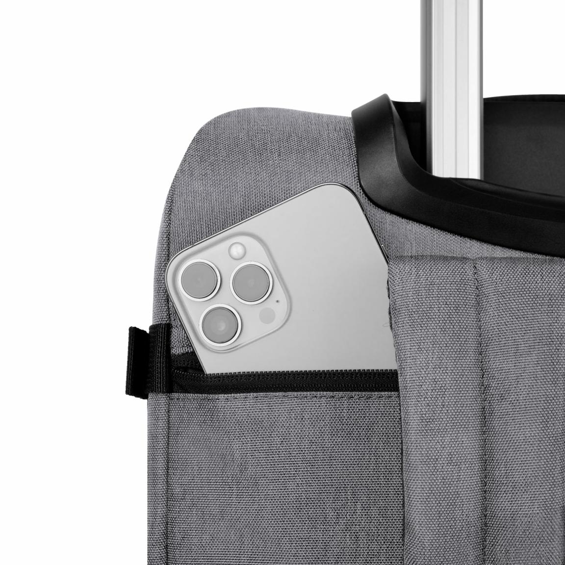 Cabaia Handgepäckskoffer mit Rucksackfunktion Soft Suitcase Getaria S Grau