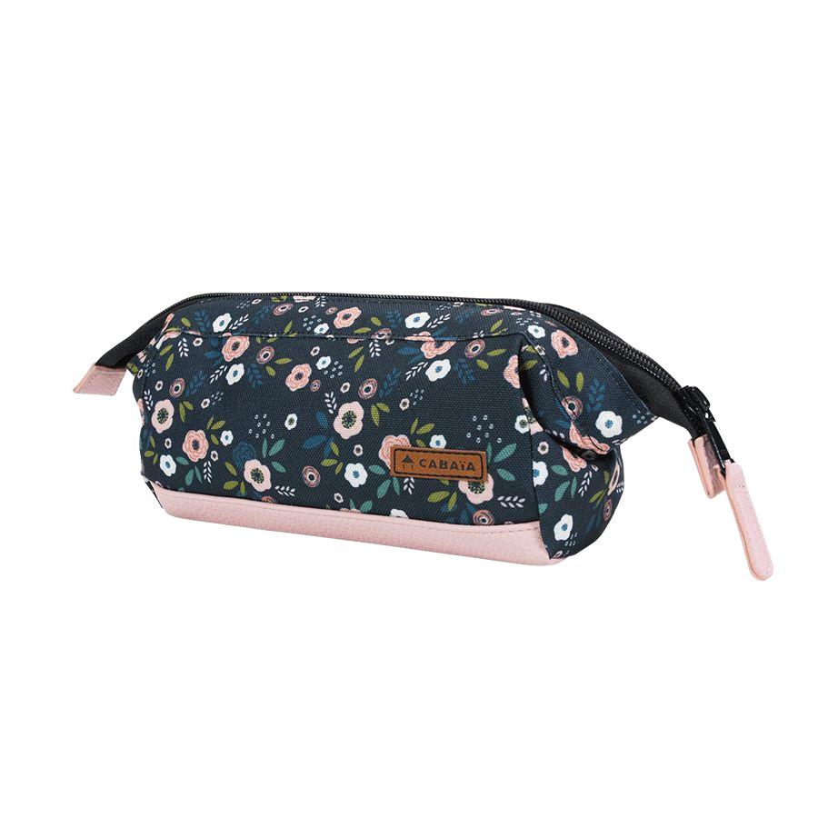 Cabaia Pencil Case mit weiter Öffnung Lancaster Road Grün Blumenmuster nachhaltig