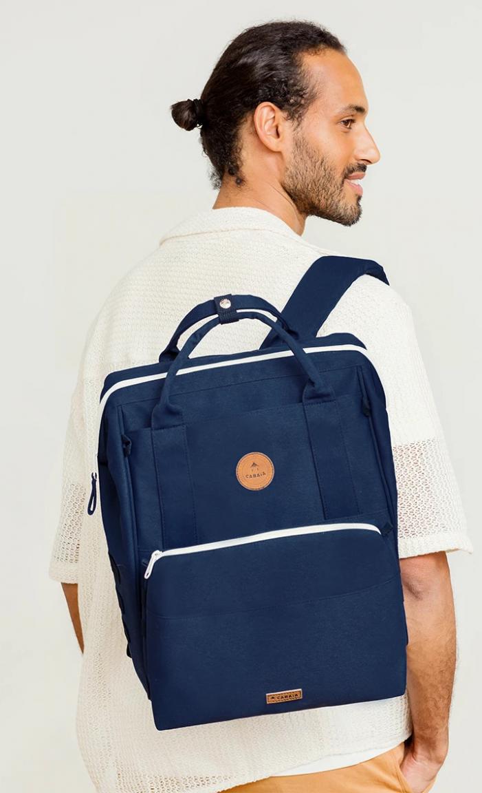 Cabaia Rucksack für junge Eltern The Baby Bag Navy wasserabweisend