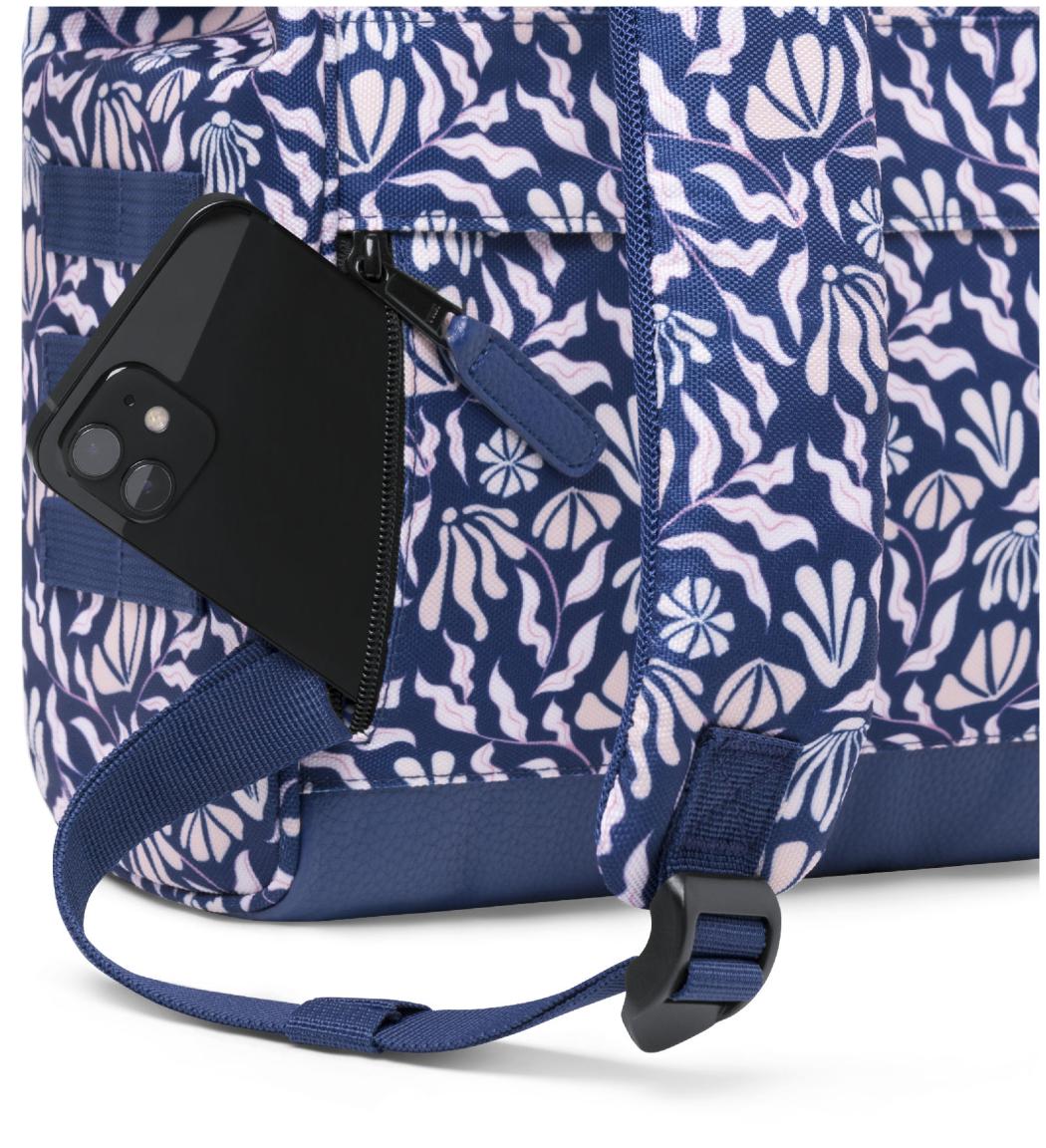 Cabaia kleiner Backpack Luanda Small Blättermuster schwarz weiß nachhaltig