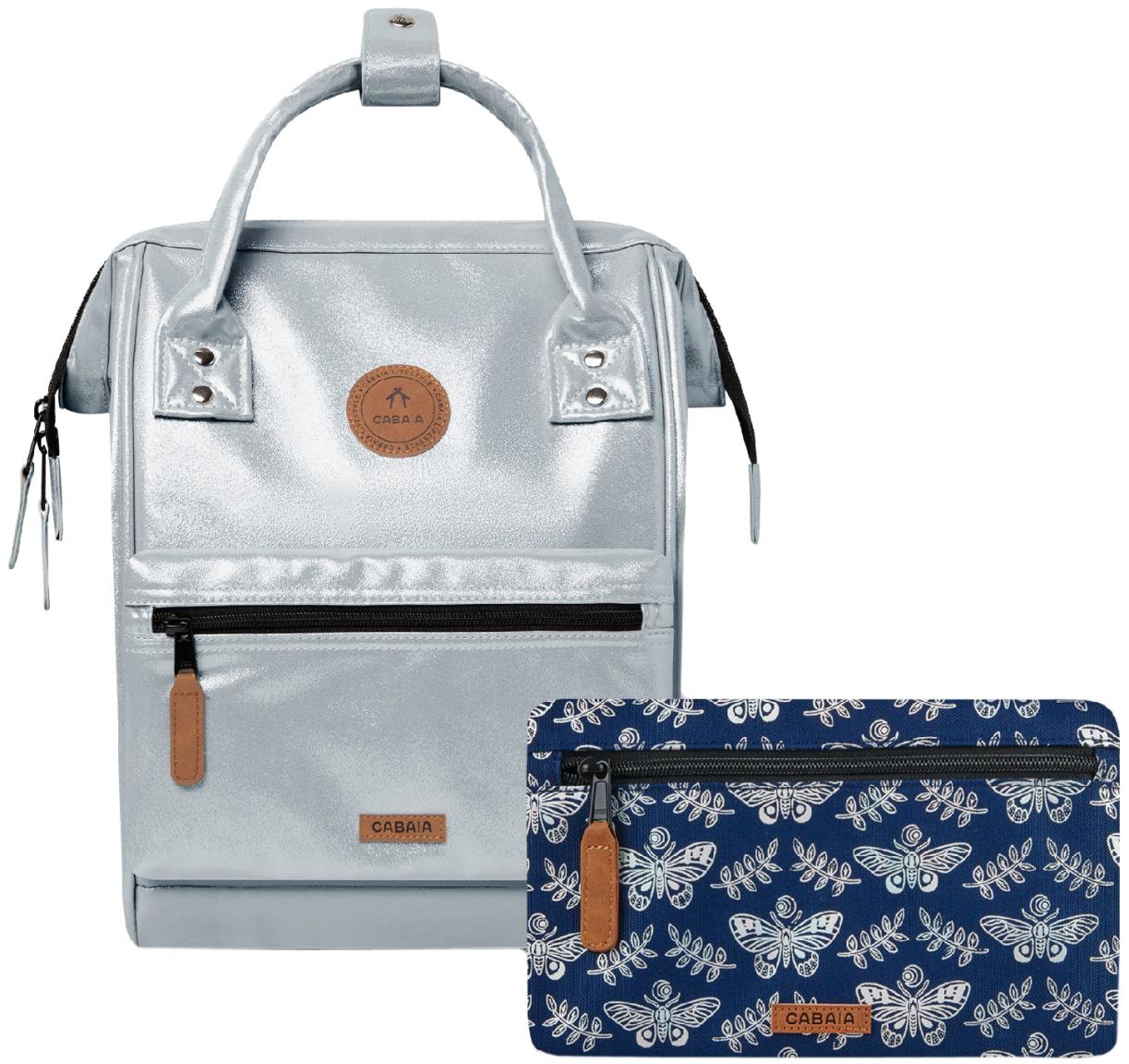 Cabaia schillernder Backpack Small Adventurer silver Fiji Schmetterling