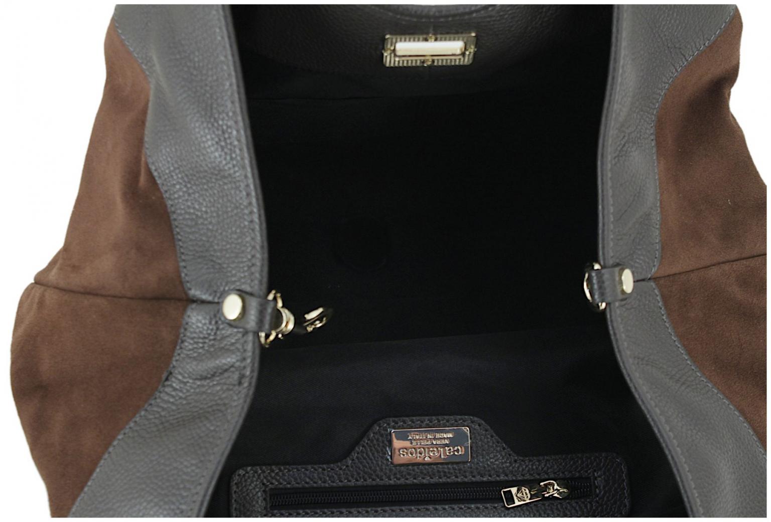 Caleidos Beuteltasche XXL Echtleder Black