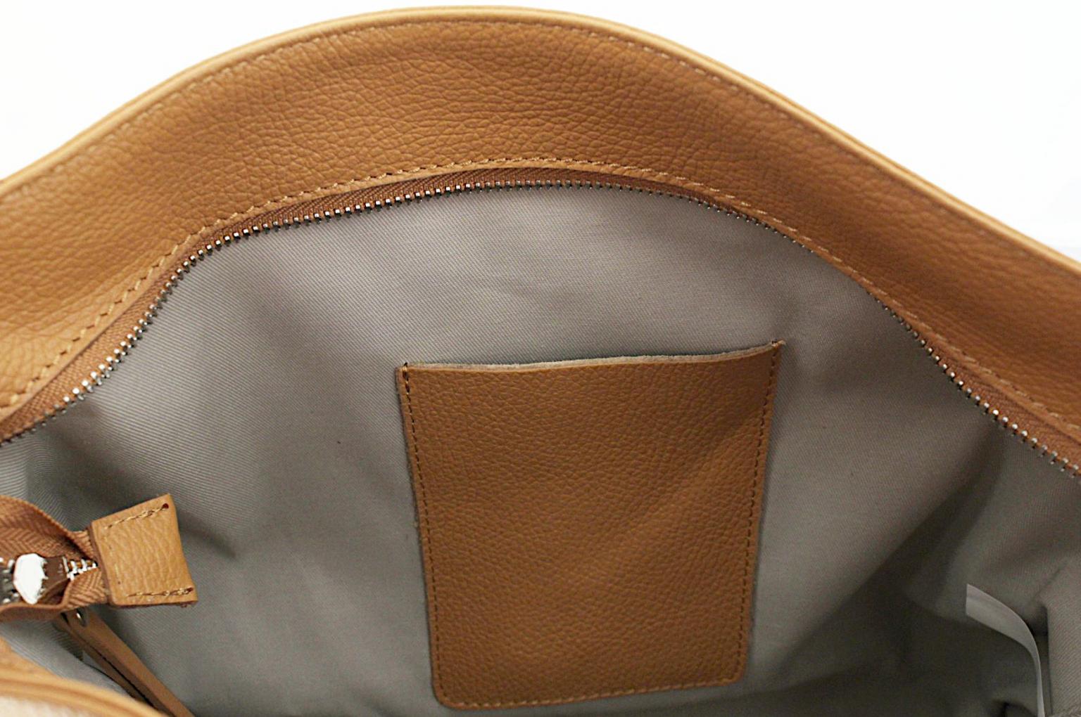Caleidos Echtleder Beuteltasche Jeansblau Italien
