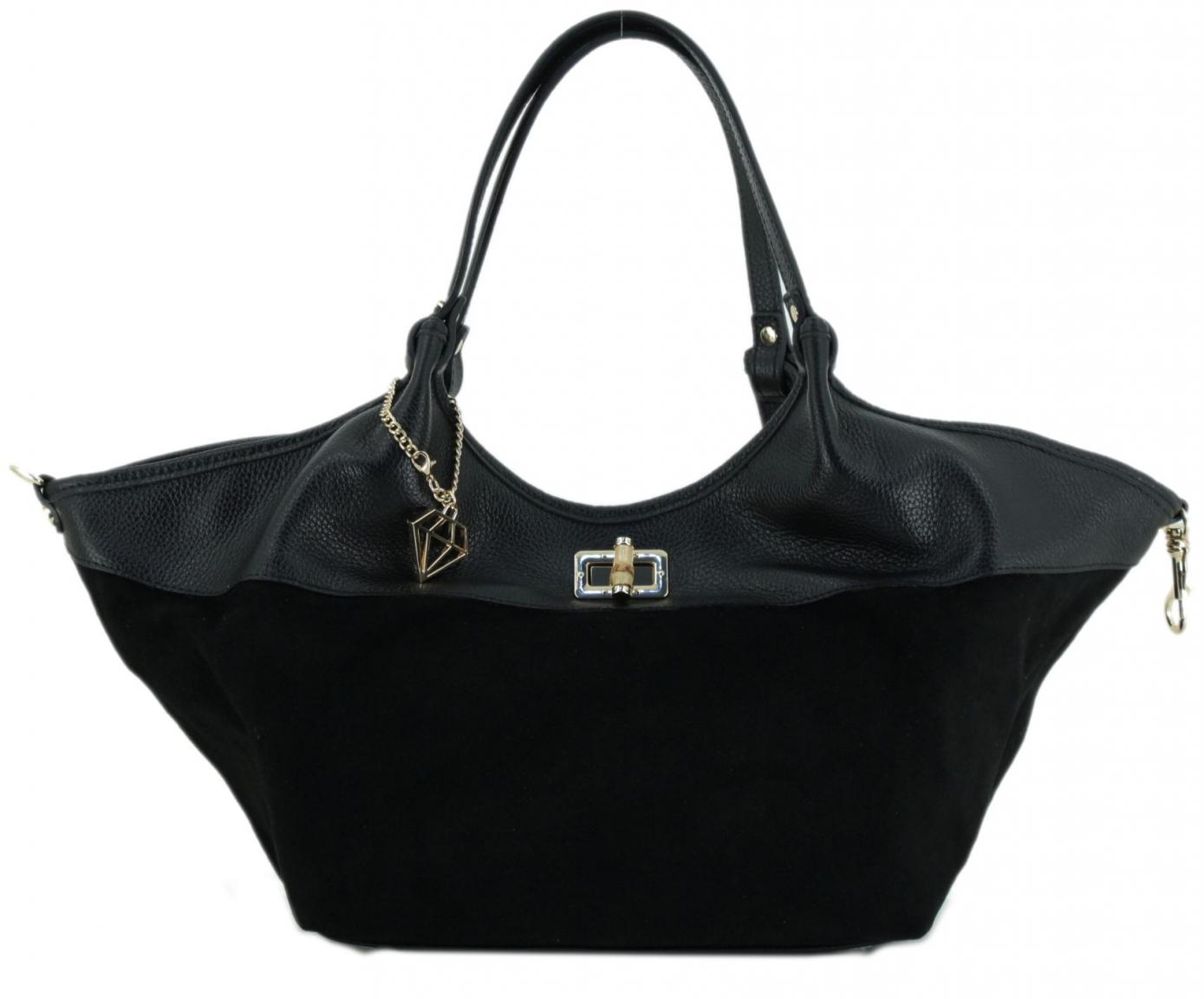 Caleidos Kurzgrifftasche Beutel Leder schwarz