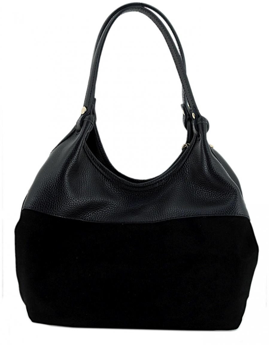 Caleidos Kurzgrifftasche Beutel Leder schwarz