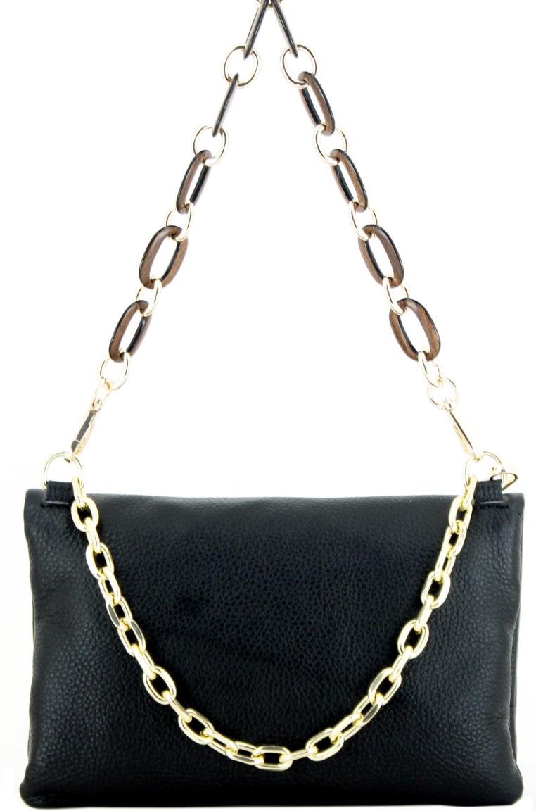 Caleidos Ledertasche Überschlag marine Kette