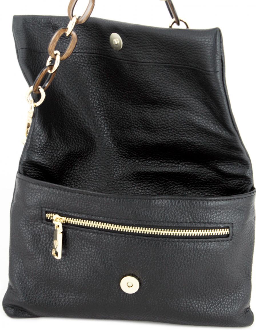 Caleidos Ledertasche Überschlag marine Kette