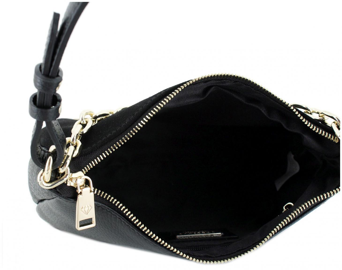Caleidos Ledertasche mit Fellbesatz Leopard Kette