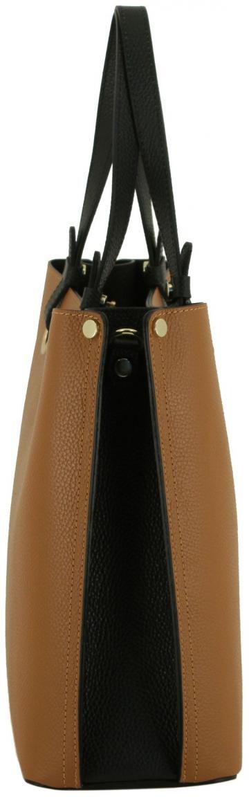 Caleidos Schultertasche Italien Azzurro Blau Leder