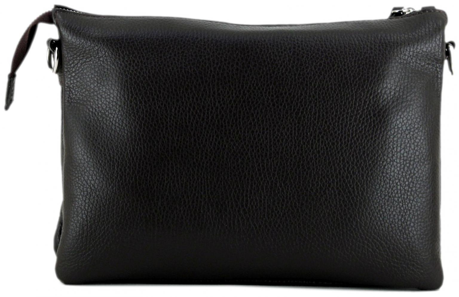 Caleidos Schultertasche italienisches Leder Dunkelbraun