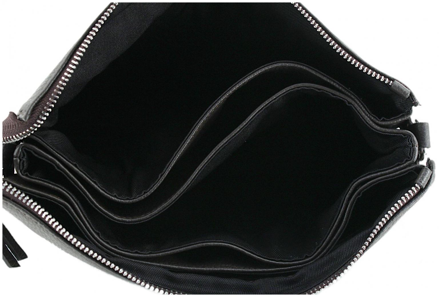 Caleidos Schultertasche italienisches Leder Dunkelbraun