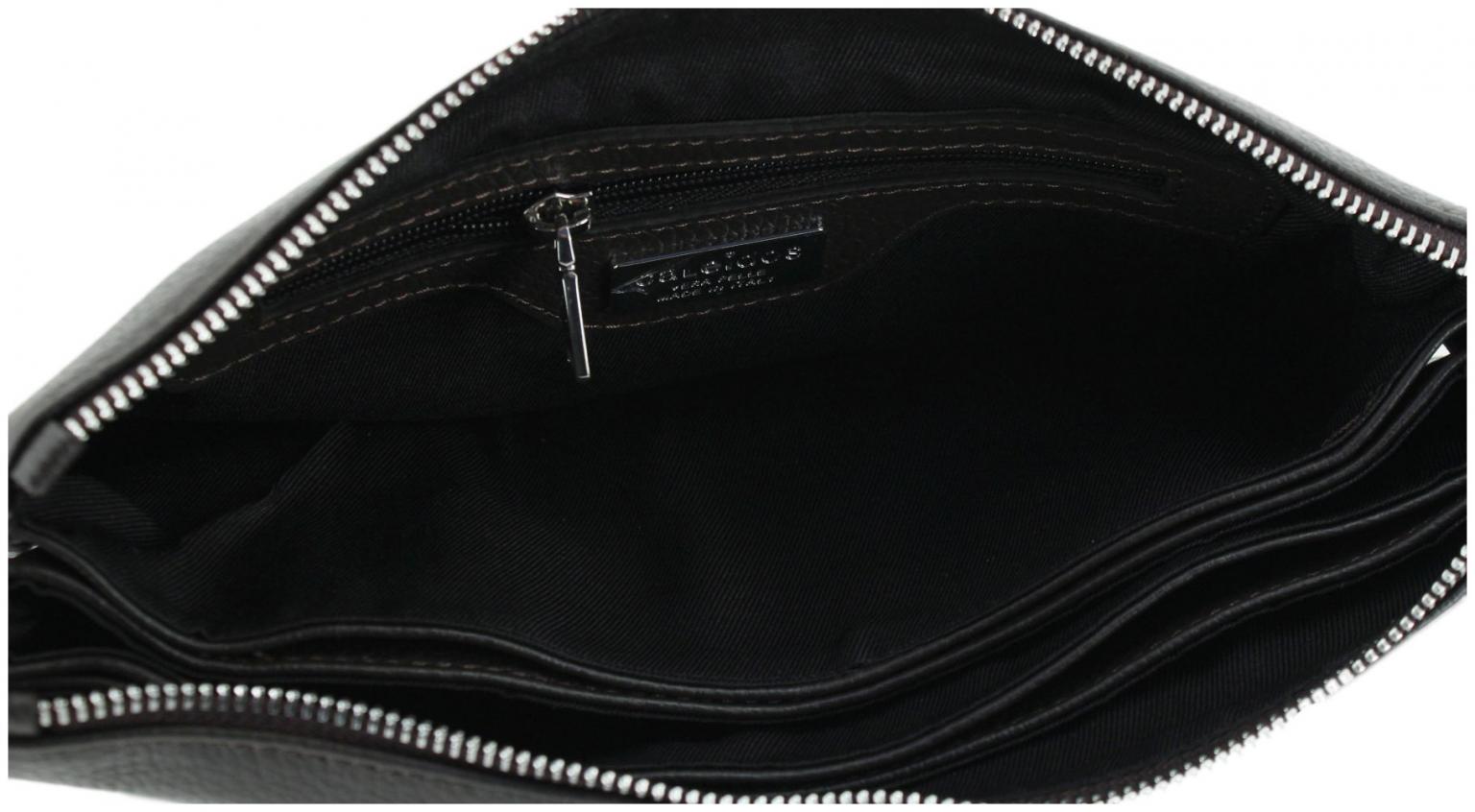 Caleidos Schultertasche italienisches Leder Dunkelbraun