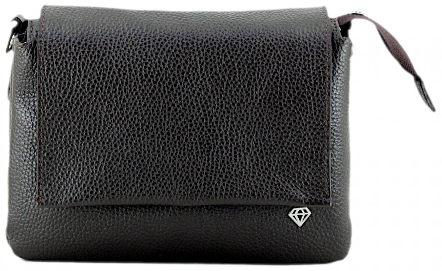 Caleidos Überschlagtasche klassisch schwarz genarbtes Leder