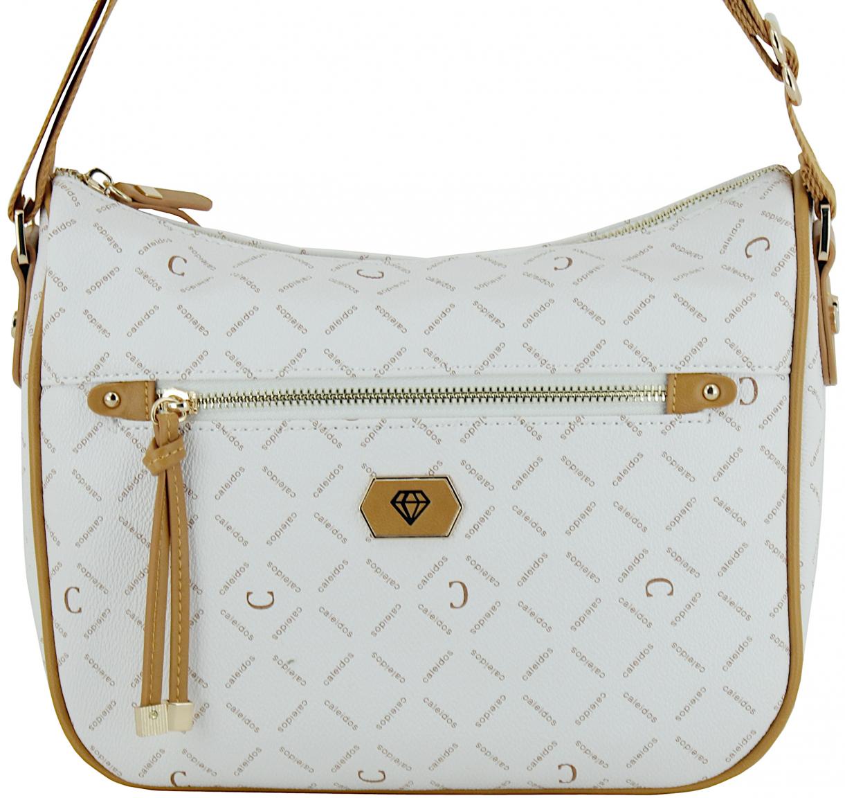 Caleidos Umhängetasche Monogrammprint weiß