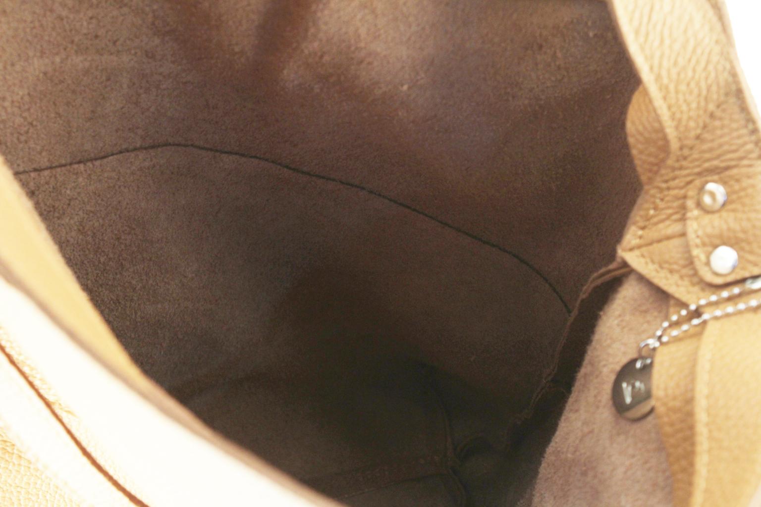 Caleidos blaue Schultertasche Echtleder Italien