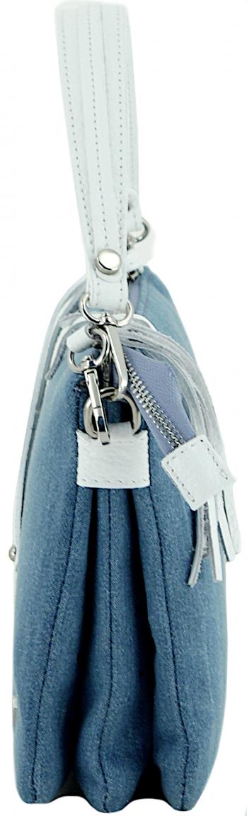 Caleidos blaue Schultertasche Jeansoptik Italien