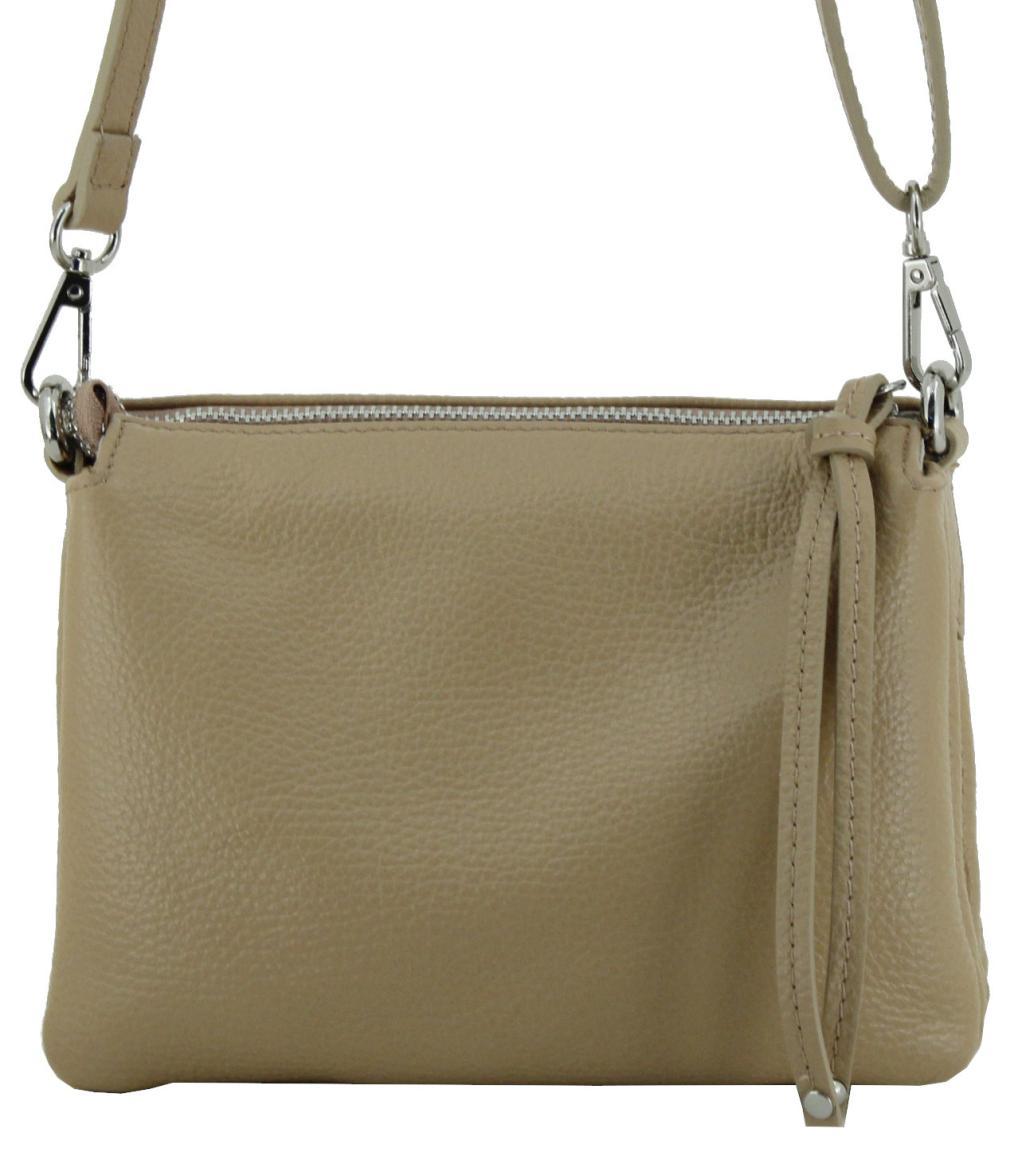 Caleidos klassische Crossovertasche Leder schwarz dreigeteilt