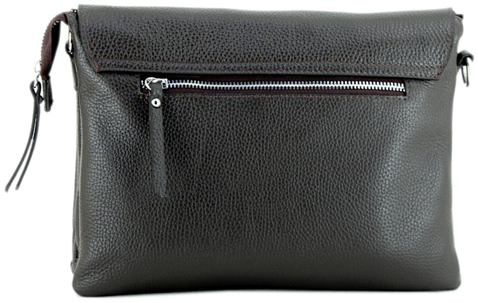 Caleidos klassische Ledertasche Castoro Mittelbraun Made in Italy