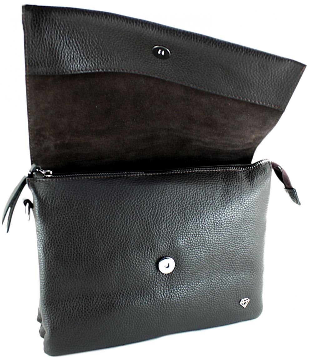 Caleidos klassische Ledertasche Castoro Mittelbraun Made in Italy