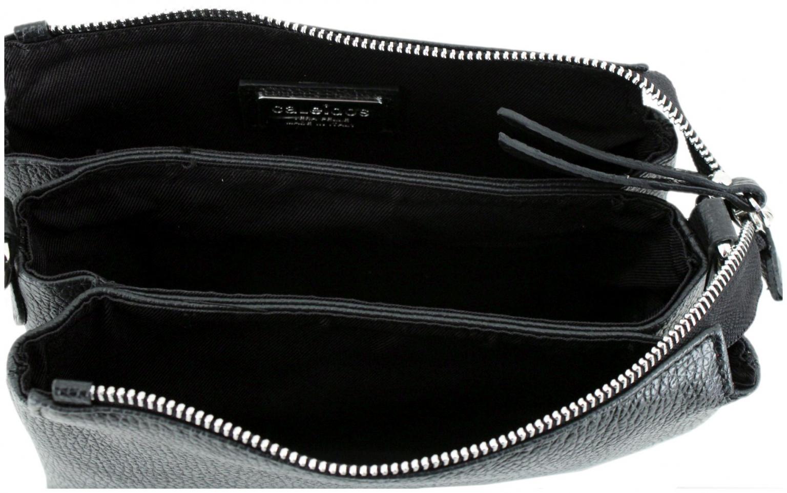 Caleidos kompakte Ledertasche Dunkelbraun
