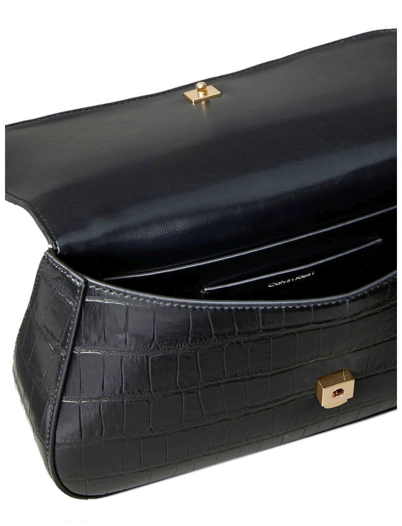 Calvin Klein Chainbag Medium Croco Black Kettenhenkel Tasche