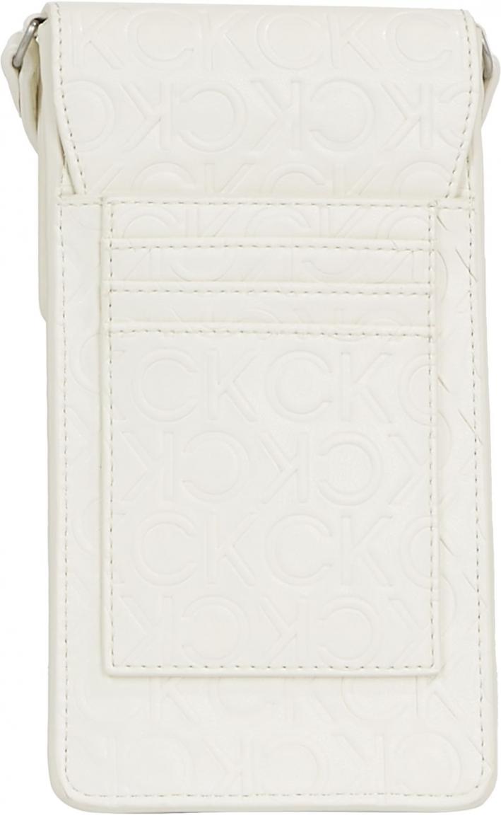 Calvin Klein Handytasche geprägt weiß CK Must Marshmallow Mono