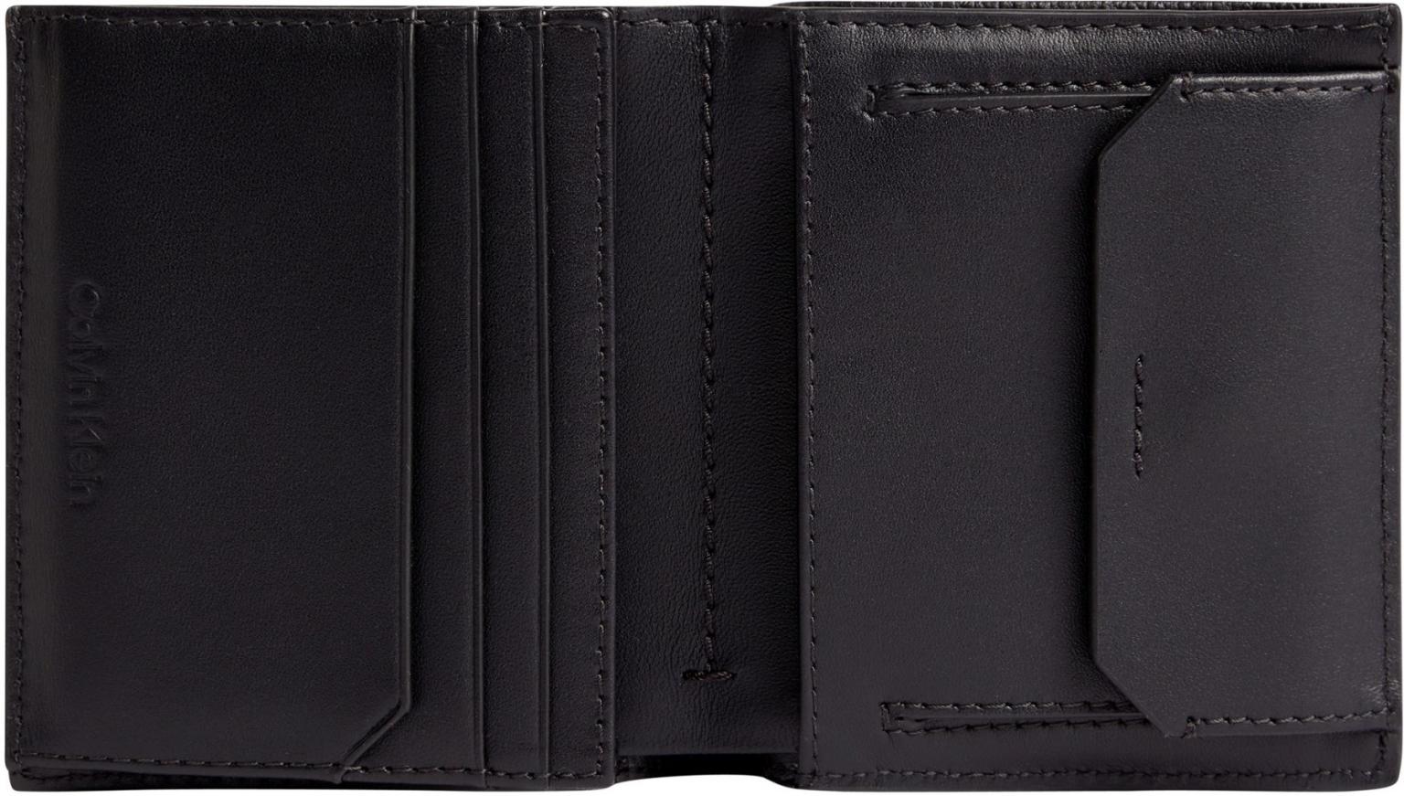 Calvin Klein Trifold Männerbörse Minimalism schwarz Leder