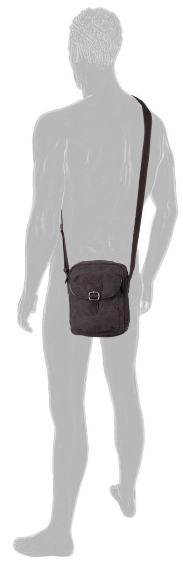 Camel Active Herren Stofftasche Crossover Mountain Dunkelgrau Ledereinsatz