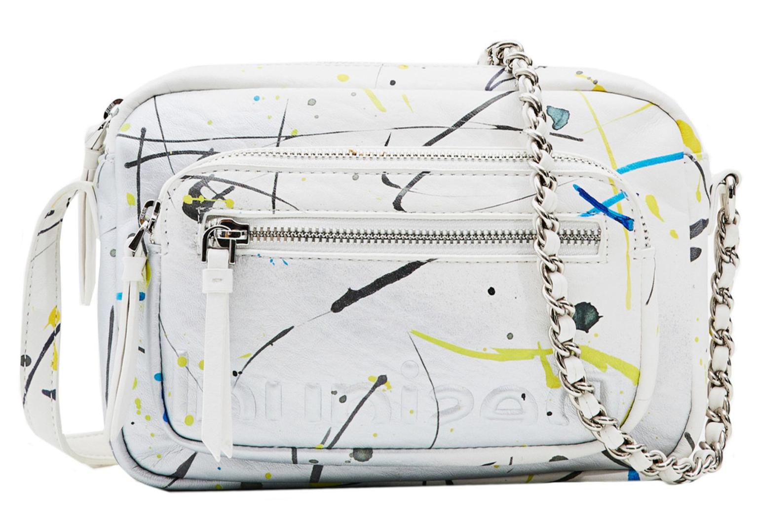 Camera Bag Desigual Silver Splat Cambridge Mini weiß Farbklekse