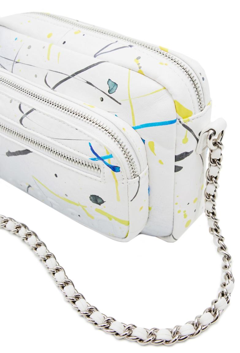 Camera Bag Desigual Silver Splat Cambridge Mini weiß Farbklekse