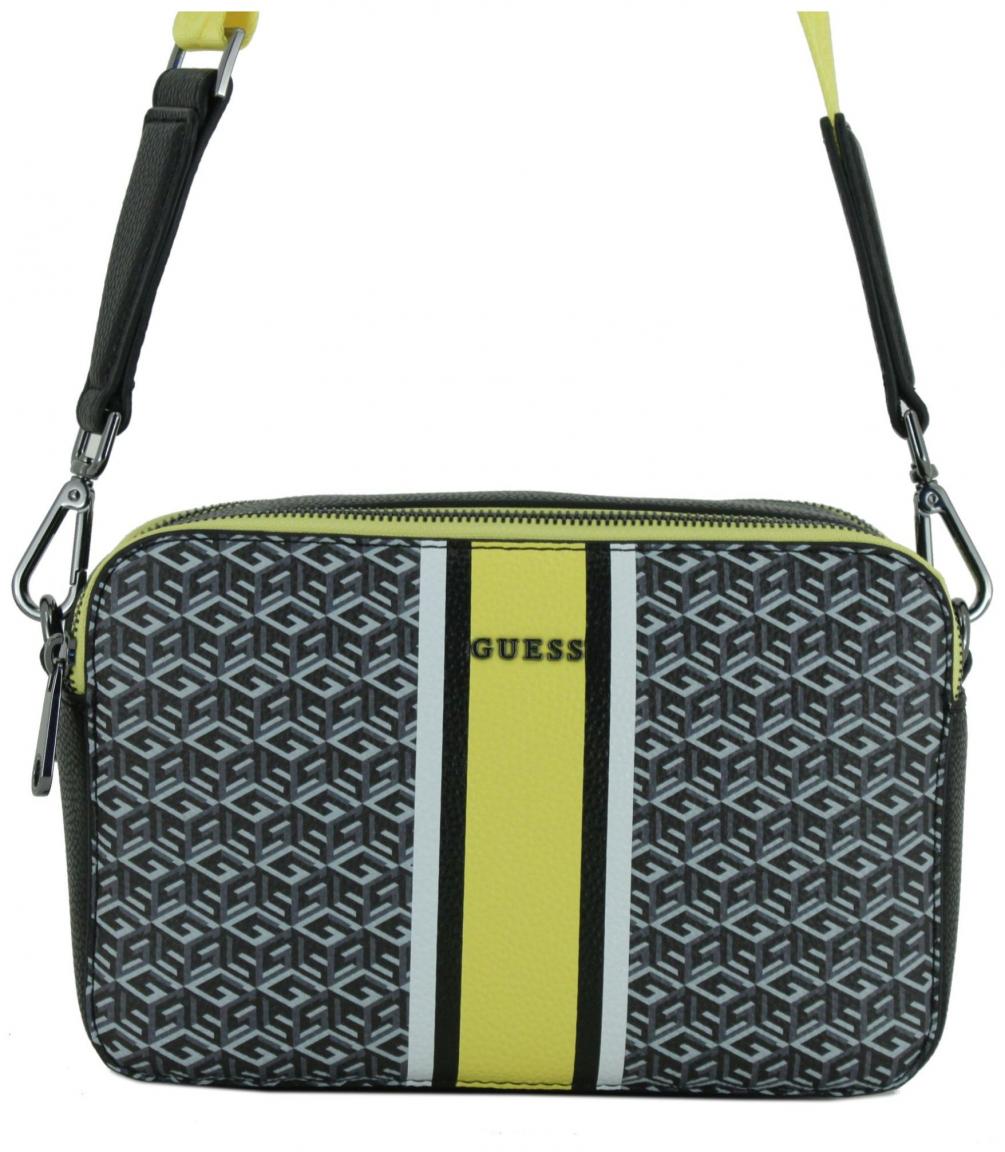 Camera Bag Guess Rainee Logodruck schwarz gelb