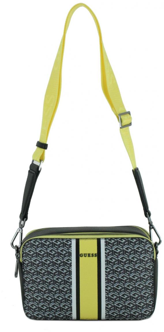 Camera Bag Guess Rainee Logodruck schwarz gelb