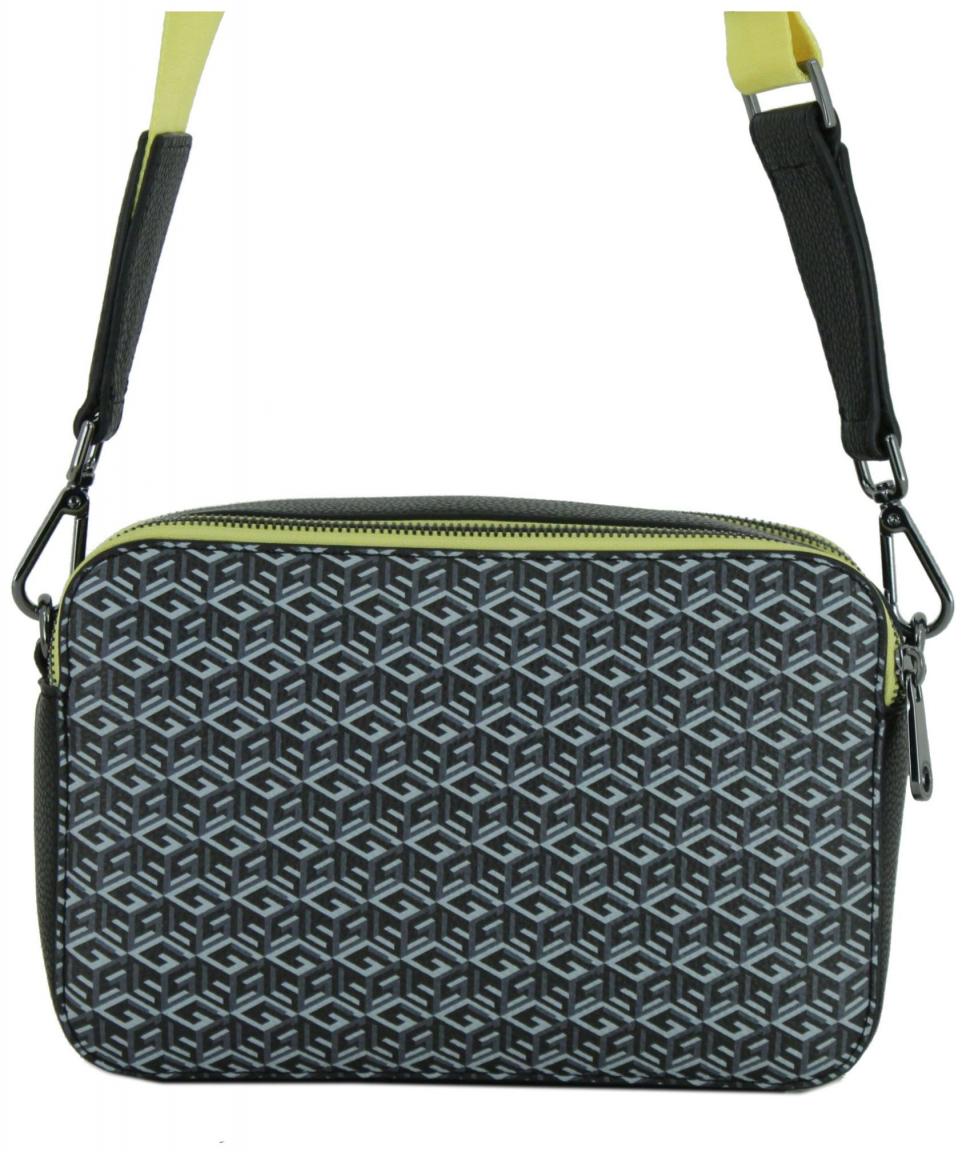 Camera Bag Guess Rainee Logodruck schwarz gelb