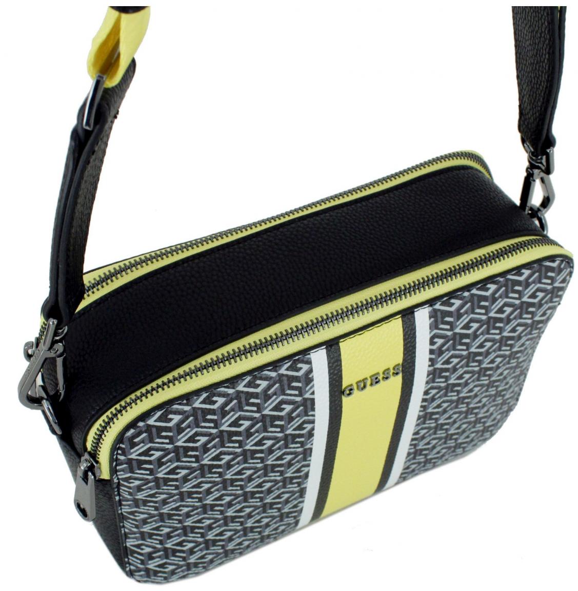 Camera Bag Guess Rainee Logodruck schwarz gelb