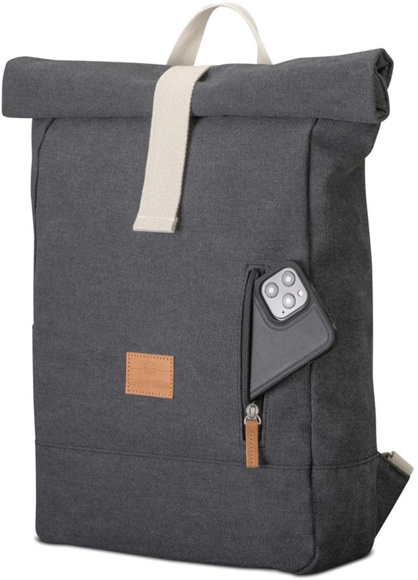 Canvas Rucksack Anthracite meliert Adam Medium Johnny Urban wasserabweisend Rolltop